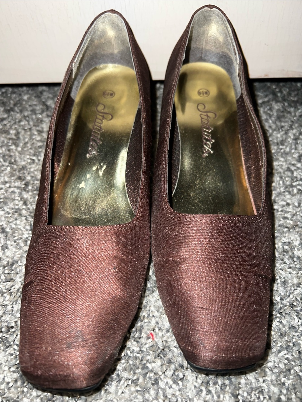 Women's Brown Satin Pumps